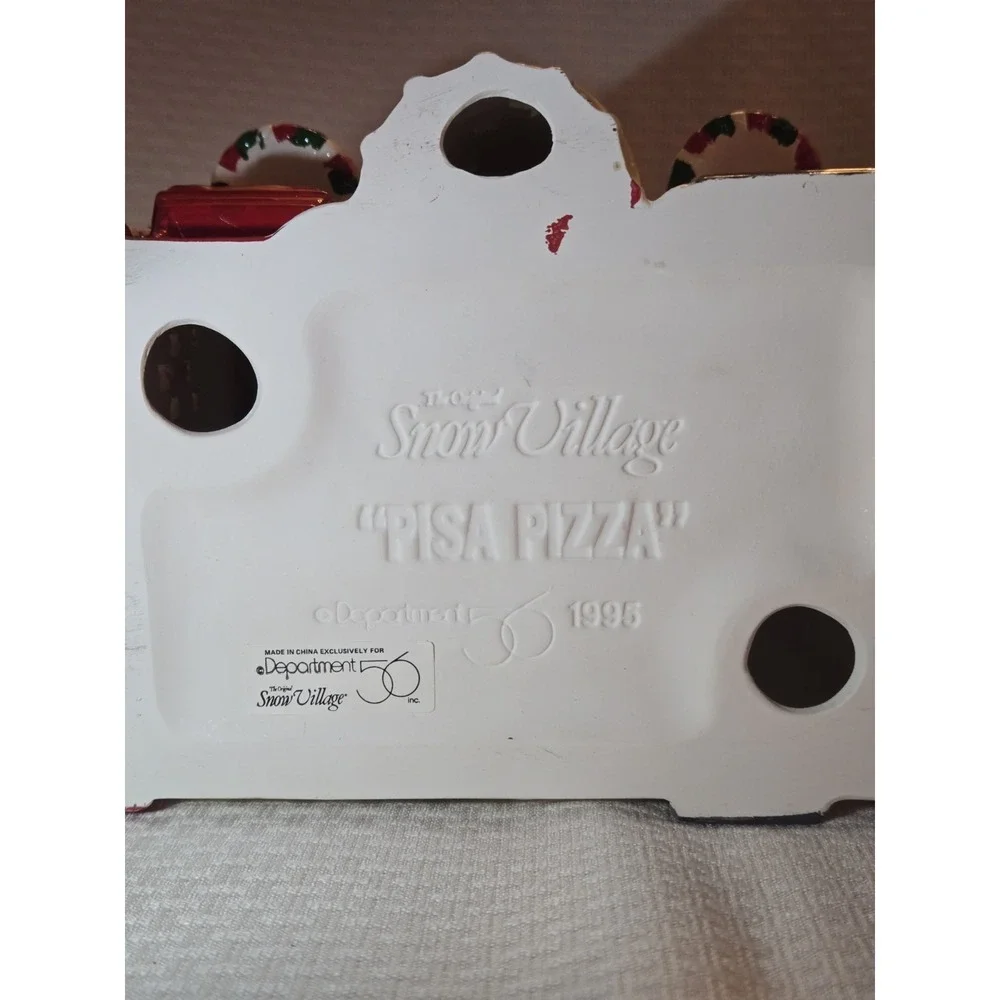 Snow Village Department 56 Pisa Pizza With Box 1995 *Light Not Included *READ